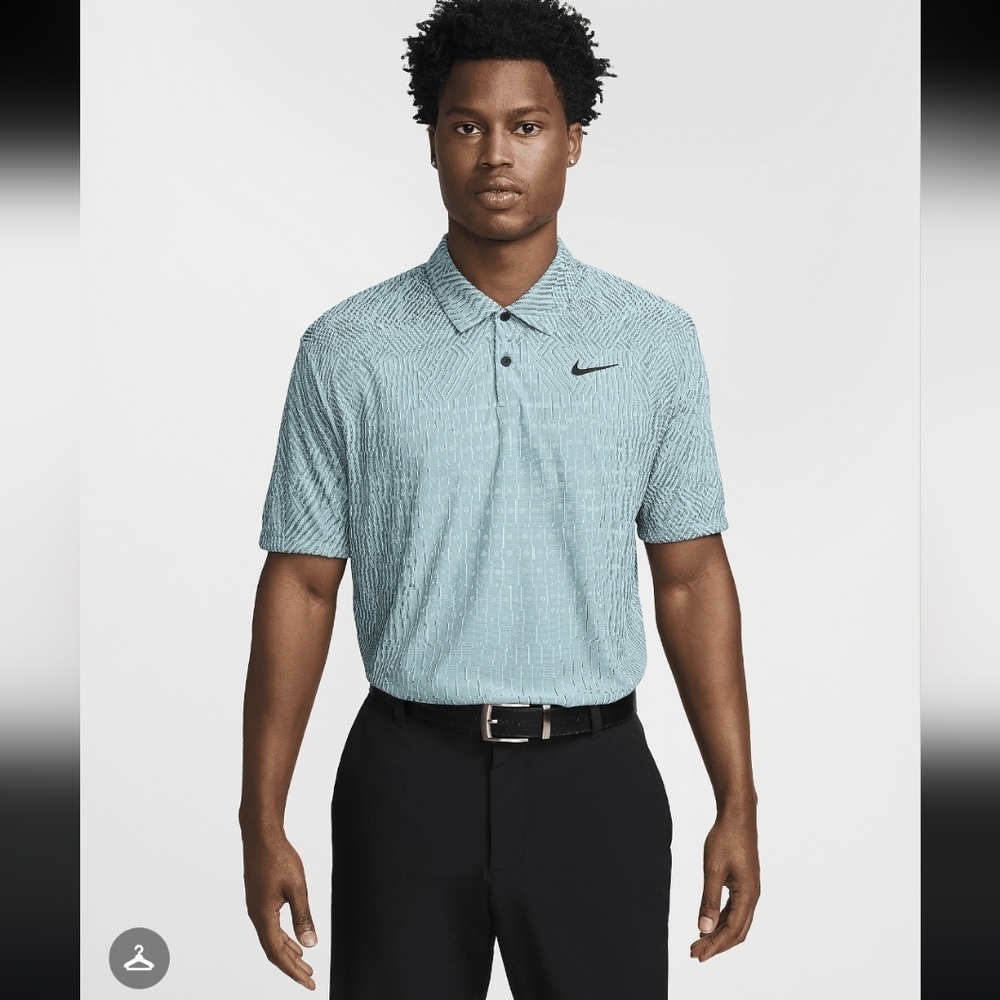 Nike Dri Fit Men's Light Blue Polo Golf Shirt Medium Size Nwot